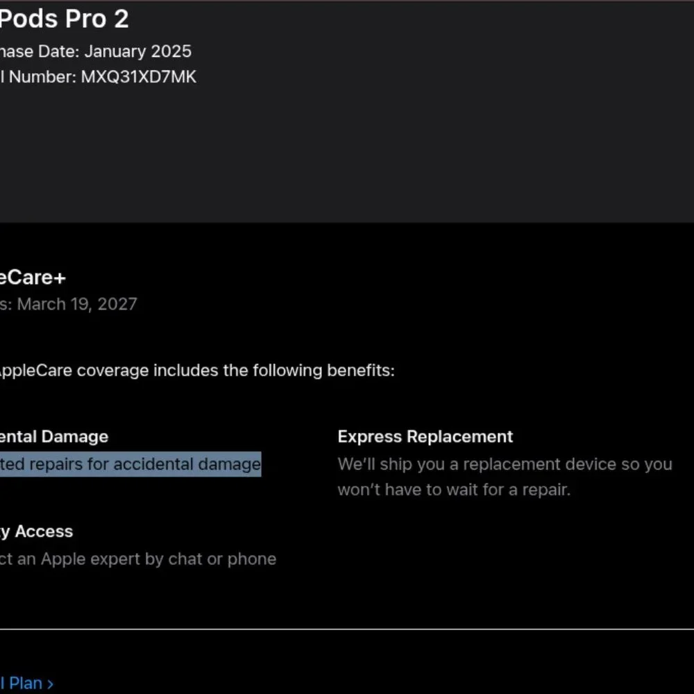 AirPods Pro 2 (Real) Active Serial Number With a 1-2 year warranty.